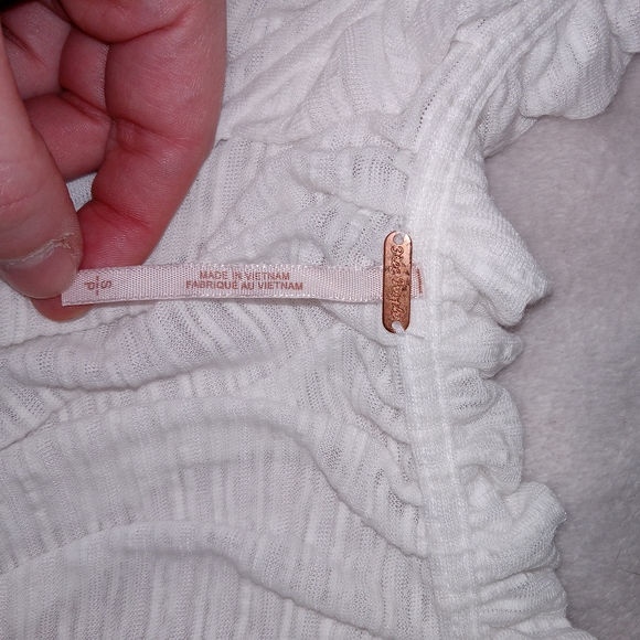 Free People White Dorothy Cinch Peasant Top❤️❤️ Sz Small - Picture 9 of 13